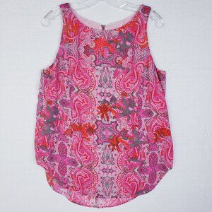 CAbi Jubilee Tunic Blouse Top #127 Pink Paisley Print Boho size M Resortwear